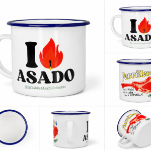 Taza de Peltre "I love Asado"